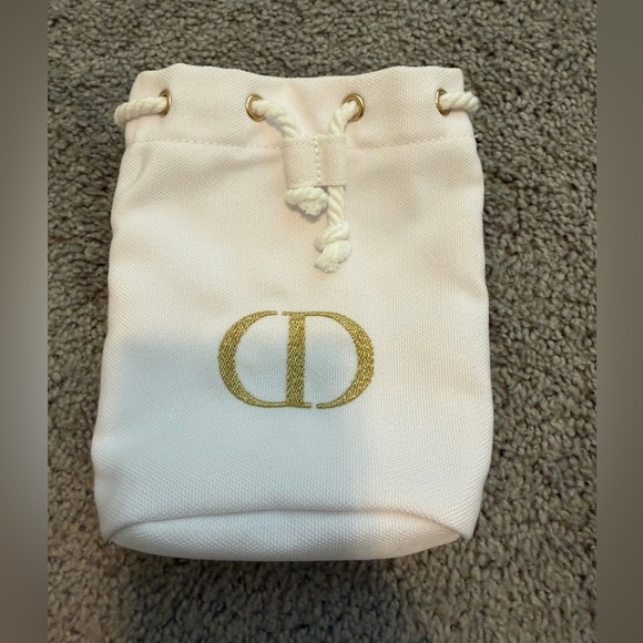 Dior Handbags - Christian Dior White Pouch with Gold Accents NEW